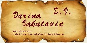 Darina Vakulović vizit kartica